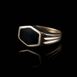14K Yellow Gold and Onyx Ring-$750.00